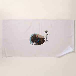 Schattigee Chocolade Labrador Hond – Bailey Kado Strandlaken