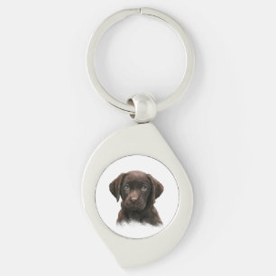 Schattigee Chocolade Labrador Puppy Sleutelhanger