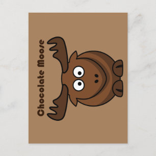 Schattigee Chocolade Moose Grappig Joke Cartoon Pu Briefkaart