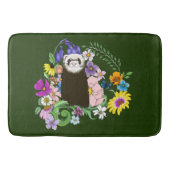 Schattigee Chocolade Sable Ferret Bloemen Groen Badmat (Voorkant)