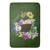 Schattigee Chocolade Sable Ferret Bloemen Groen Badmat (Voorkant Verticaal)