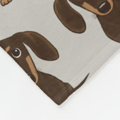 Schattigee Chocolade Teckel Wiener Dogs Patroon Fleece Deken (Hoek)