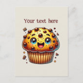 Schattigee chocoladechip muffin aanpassen briefkaart (Voorkant)