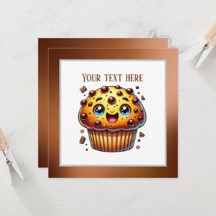 Schattigee chocolademuffin party kaart