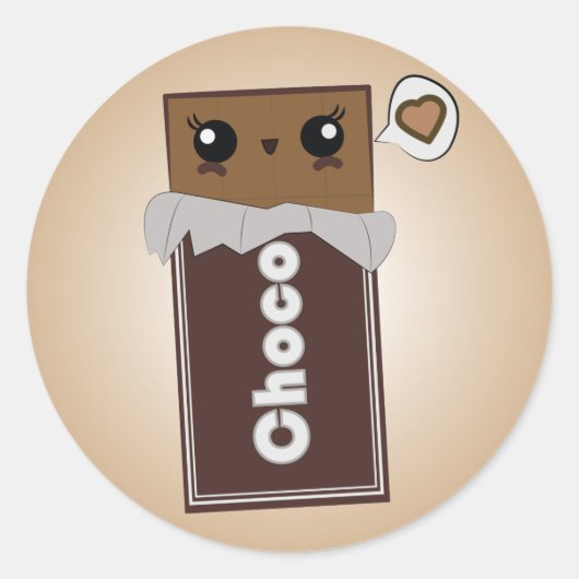 Schattigee chocoladereep Stickers (Voorkant)