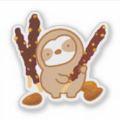 Schattigee Chocolate Pocky Sloth Sticker (Voorkant)