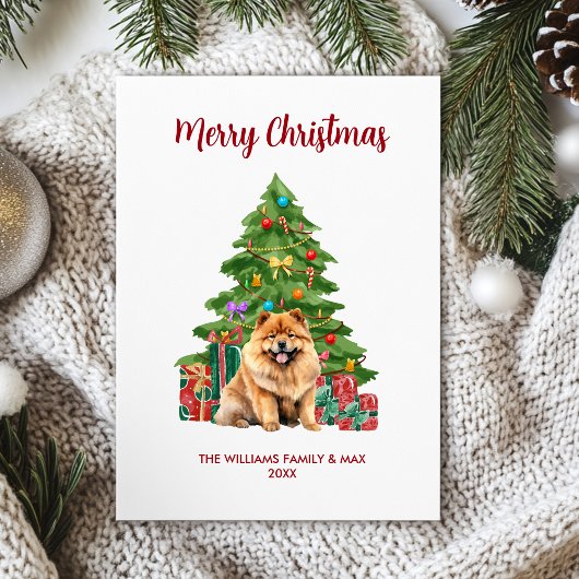 Schattigee Chow Chow Dog Familie Kerst Feestdagenkaart