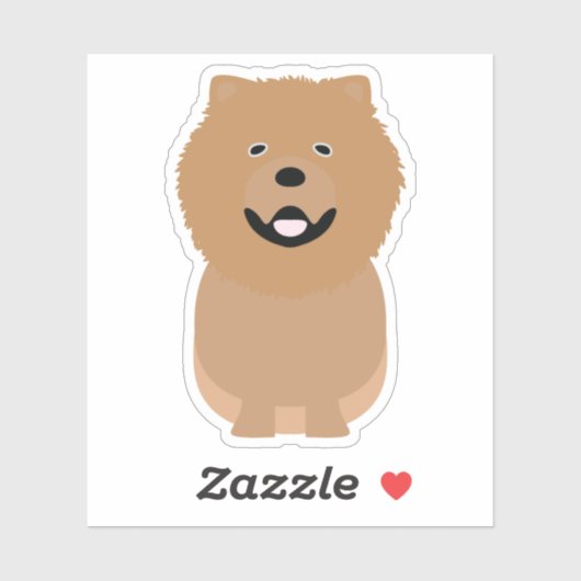 Schattigee Chow Chow Dog Puppy Pup Kiss Cut Vinyl Sticker (Vel)