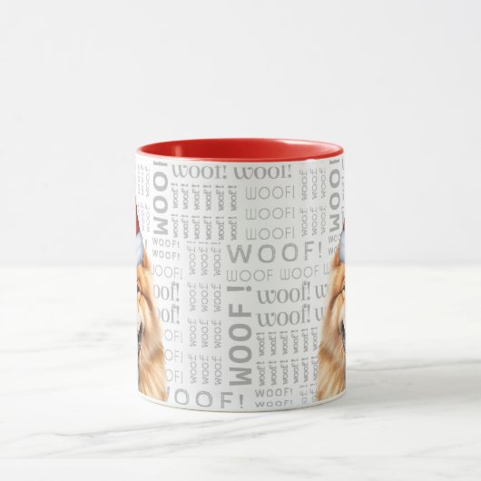 Schattigee Chow Chow Dog Santa Woof Achtergrond Ke Mok (Midden)