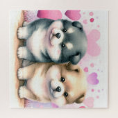 Schattigee Chow Chow Puppies Legpuzzel (Horizontaal)