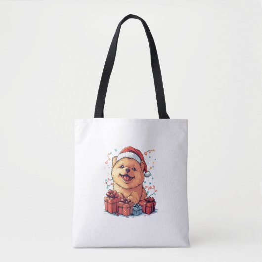 Schattigee Chow Chow Santa Hat Grappige Kerst Xmas Draagtas (Voorkant)