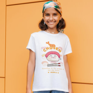 Schattigee Christelijke "gekozen" Sushi Schrift ge T-shirt
