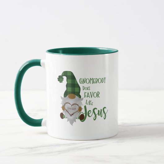 Schattigee Christelijke Gnome St. Patrick's Day Gr Mok (Links)
