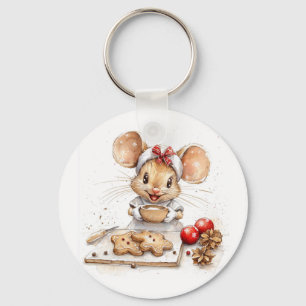 Schattigee Christmas Chef Mouse Sleutelhanger