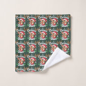 Schattigee Christmas Deer Illustration Bad Handdoek (Wasdoekje)