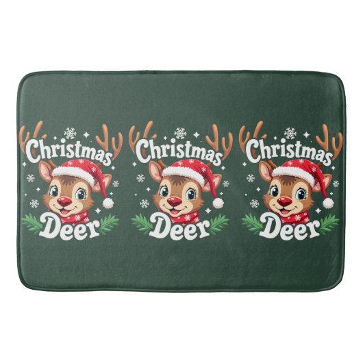 Schattigee Christmas Deer Illustration Badmat (Voorkant)