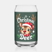 Schattigee Christmas Deer Illustration Blikvorm Glas (Achterkant)