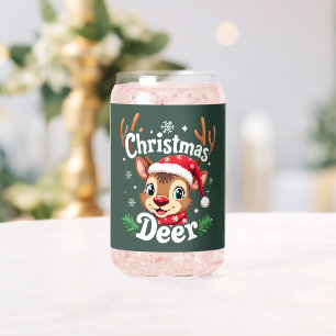 Schattigee Christmas Deer Illustration Blikvorm Glas