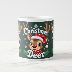 Schattigee Christmas Deer Illustration Extra Grote Beker