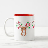 Schattigee Christmas Deer Tweekleurige Mok (Links)