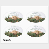 Schattigee Christmas Dog Adresetiketten Ovale Sticker (Vel)