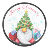 Schattigee Christmas Gnome Hockey Puck (Voorkant)