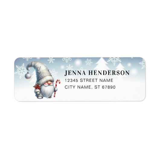 Schattigee Christmas Gnome Retouradres Labels (Voorkant)