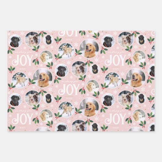 Schattigee Christmas Joy Snowflake Fotocollage Set Inpakpapier Vel (Voorkant 2)