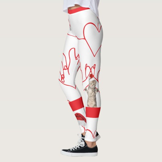 Schattigee Christmas Kitten & Heart Line Leggings (Links)