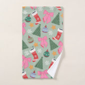 Schattigee Christmas Mint Green Bad Handdoek (Handdoek)