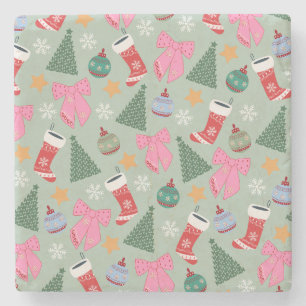 Schattigee Christmas Mint Green Stenen Onderzetter