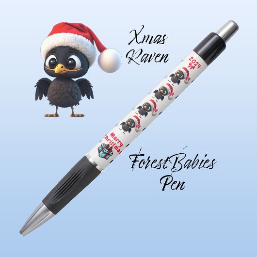 Schattigee Christmas Raven, Feestelijke Graphic, W Pen
