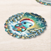 Schattigee Christmas Turtle Onderzetter Gift (Gekanteld)