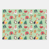 Schattigee Christmas Wrapping Paper Flat Sheet Set (Voorkant)