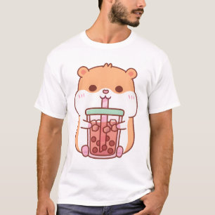Schattigee Chubby Hamster Drink Bubble Tea T-shirt