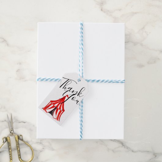 Schattigee circustent carnaval kind feest dank u l cadeaulabel (Met Touw)