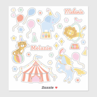 Schattigee Circustent, dieren en ballonnen Sticker