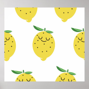 Schattigee citroen Cartoon: Naadloze Poster