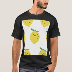 Schattigee citroen Cartoon: Naadloze T-shirt