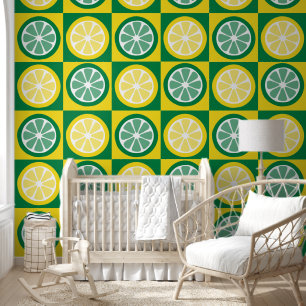 Schattigee citroen fruitpatroon Kinder kinderkamer Behang