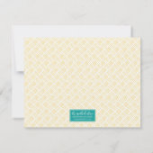 Schattigee citroen geel en groen notitiekaartje (Achterkant)