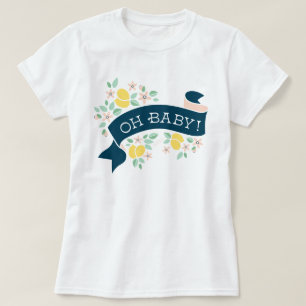 Schattigee citroengeel botanische oh Baby shower T-shirt