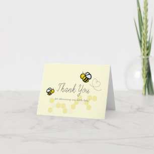 Schattigee citroengeel Bumble / Honey Bee Baby sho Bedankkaart