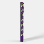 Schattigee citroengele paarse patroonnaam Case-Mate iPhone case (Achterkant / Rechts)