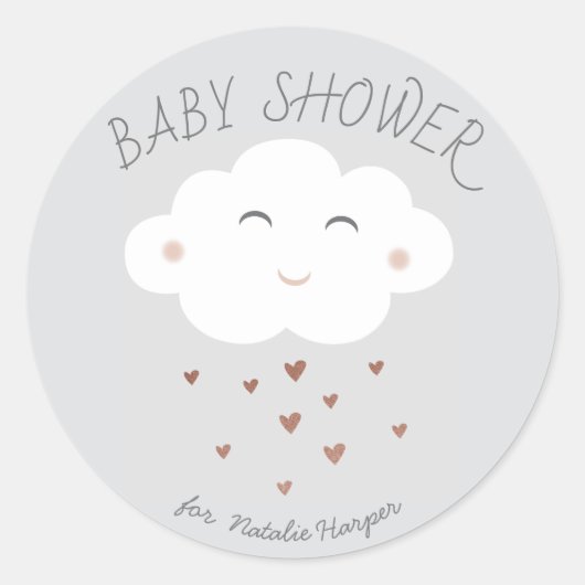 Schattigee cloud baby shower sticker (Voorkant)