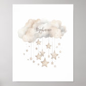 Schattigee Cloud en Stars Poster Print (Voorkant)