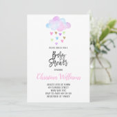 Schattigee Cloud Rain Rainbow Waterverf Baby showe Kaart (Staand voorkant)