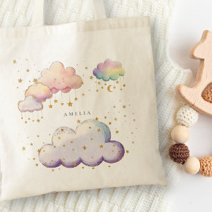 Schattigee Cloud Star Meisje Baby shower Tote Bag