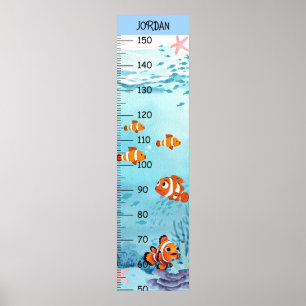 Schattigee Clown Fish Groei Grafieken Poster