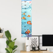 Schattigee Clown Fish Groei Grafieken Poster (Thuiskantoor)